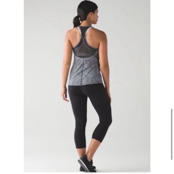 Lululemon Wild And Free Tank Fall Net White Black / Black size 8 - Picture 2 of 13